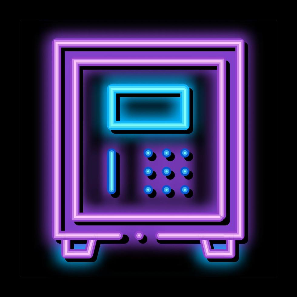 Electronic Safe Deposit neon glow icon illustration vector