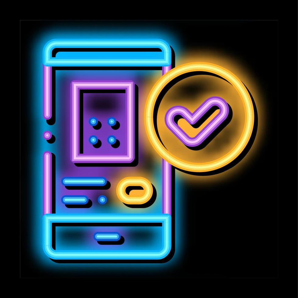 Smartphone Application neon glow icon illustration vector