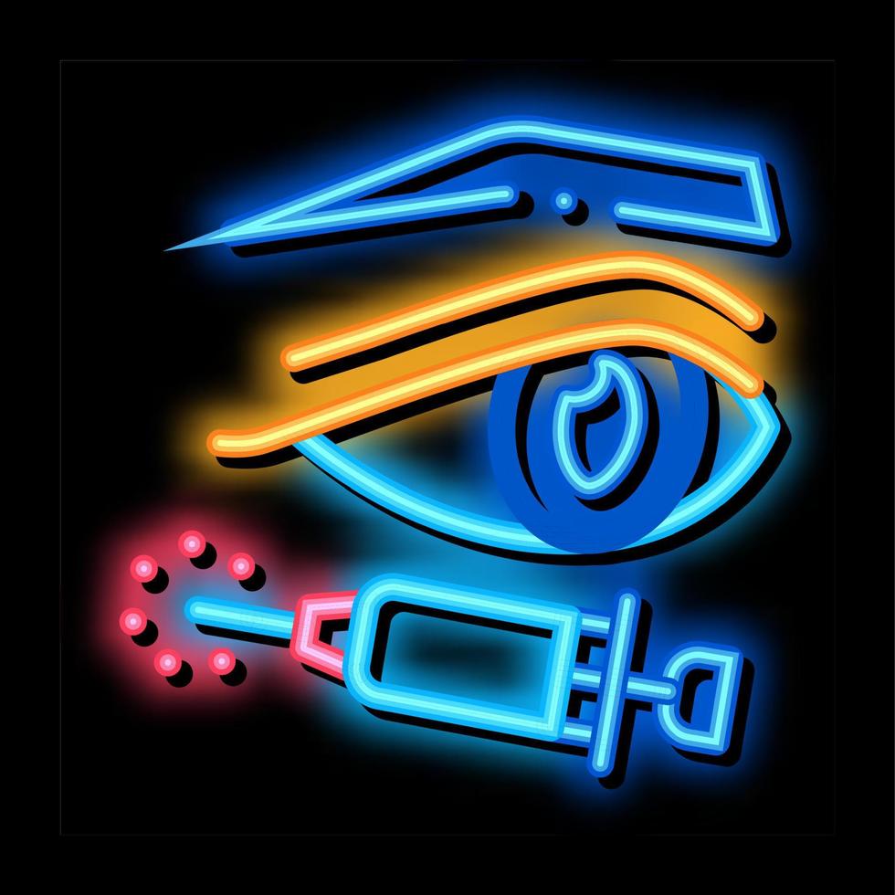 eyelid surgery anesthesia neon glow icon illustration vector