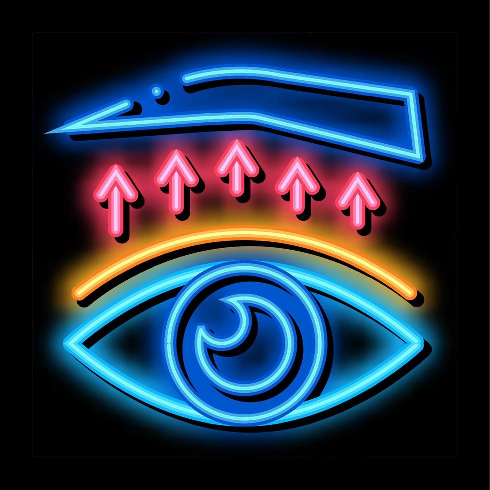 eyelid surgery treatment neon glow icon illustration vector