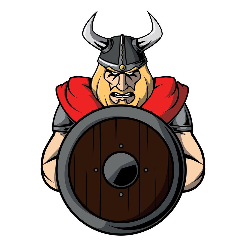 diseño de ilustración de guerrero vikingo vector