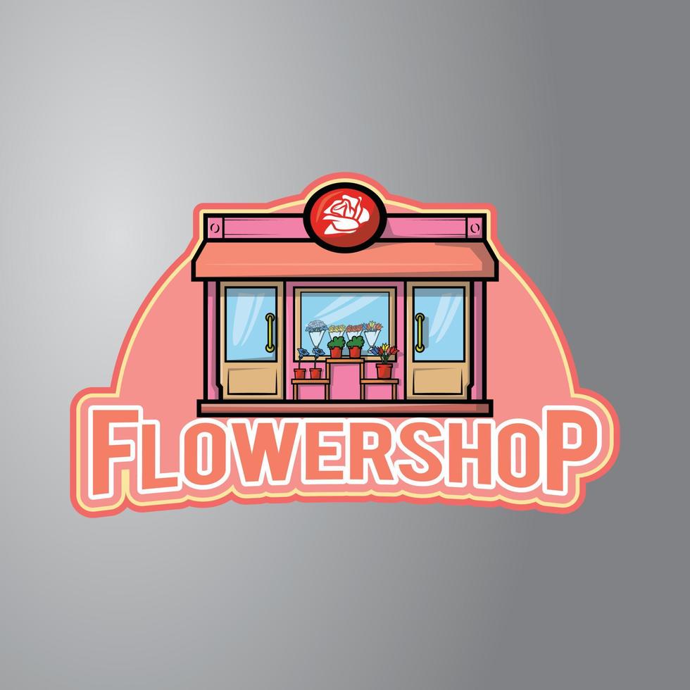 diseño de ilustración de tienda de flores vector