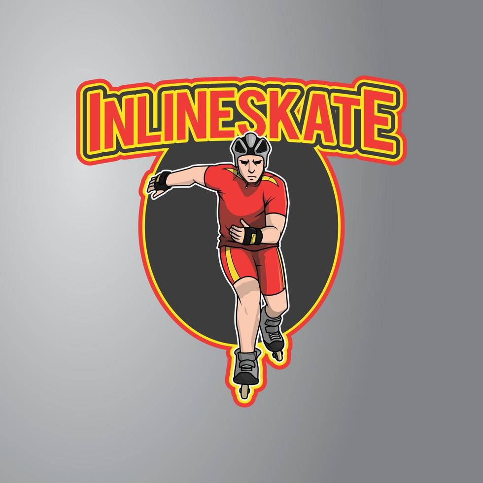 Inline Skate Illustration Badge vector
