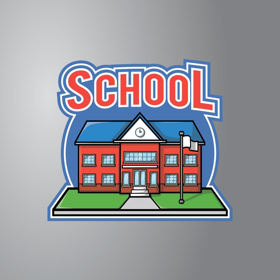 School Design Vector Illustration