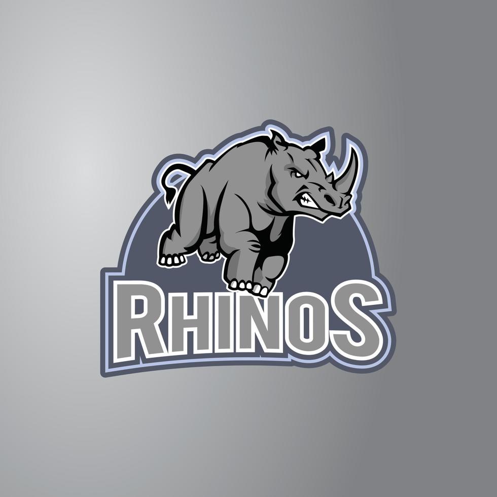 Rhino Mascot Illustration Design vector