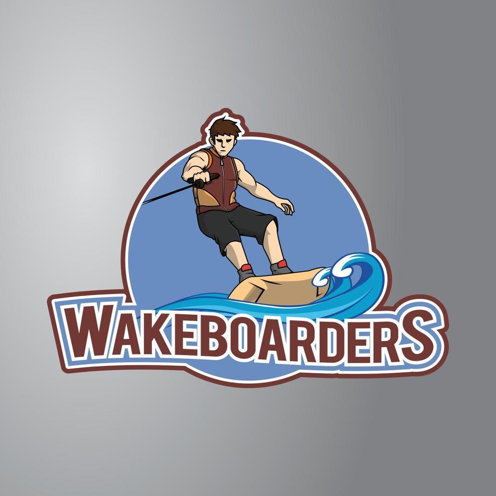 Ilustración de vector de diseño de wakeboarder