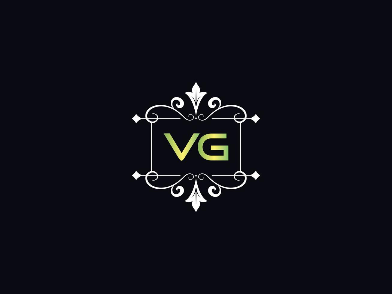 Simple Vg Logo Letter, Capital VG Luxury Logo Icon Vector