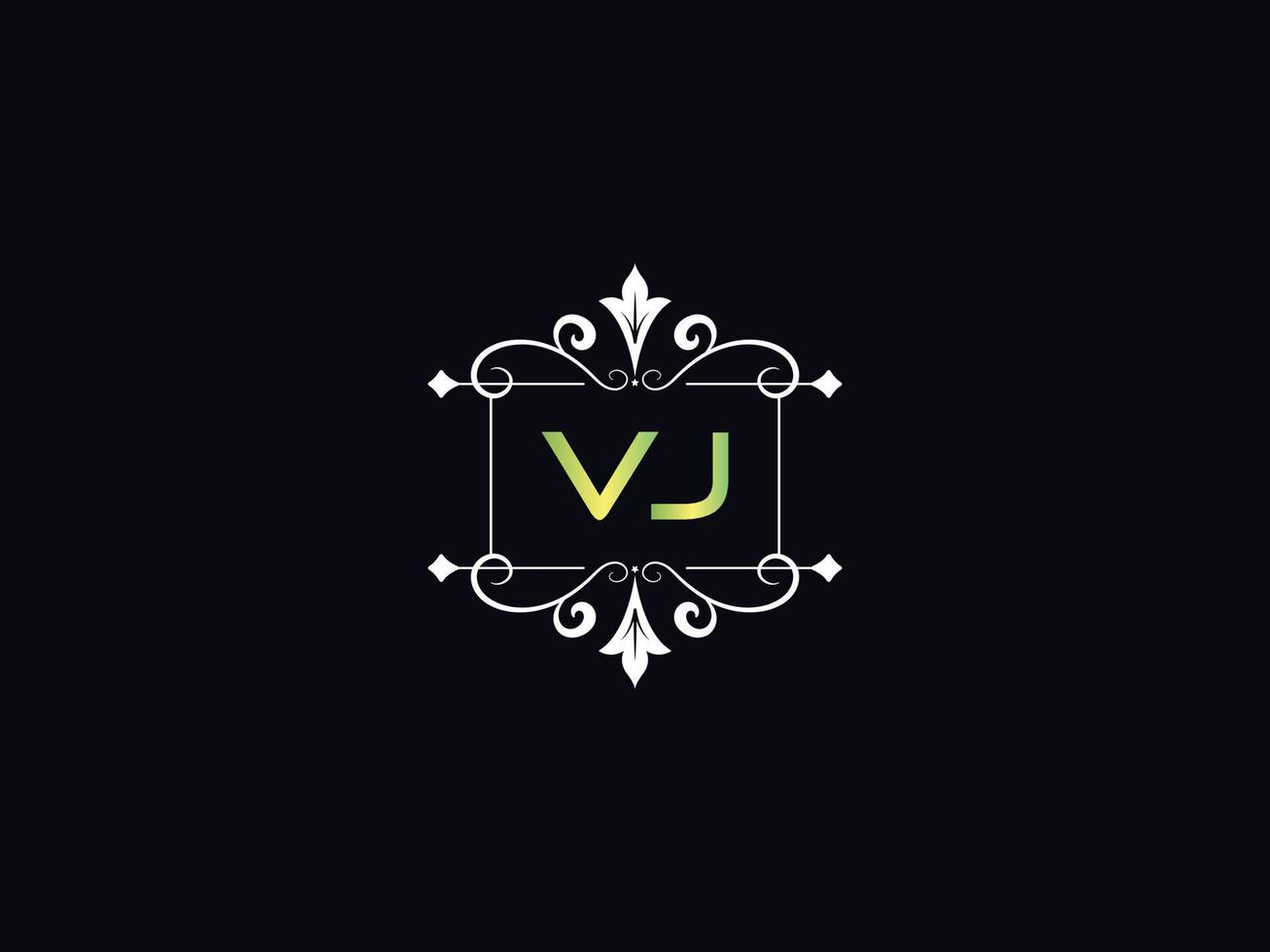 letra del logotipo vj simple, vector de icono del logotipo de lujo vj capital
