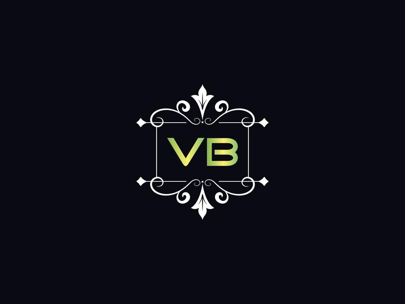 letra de logotipo vb simple, vector de icono de logotipo de lujo vb mayúscula