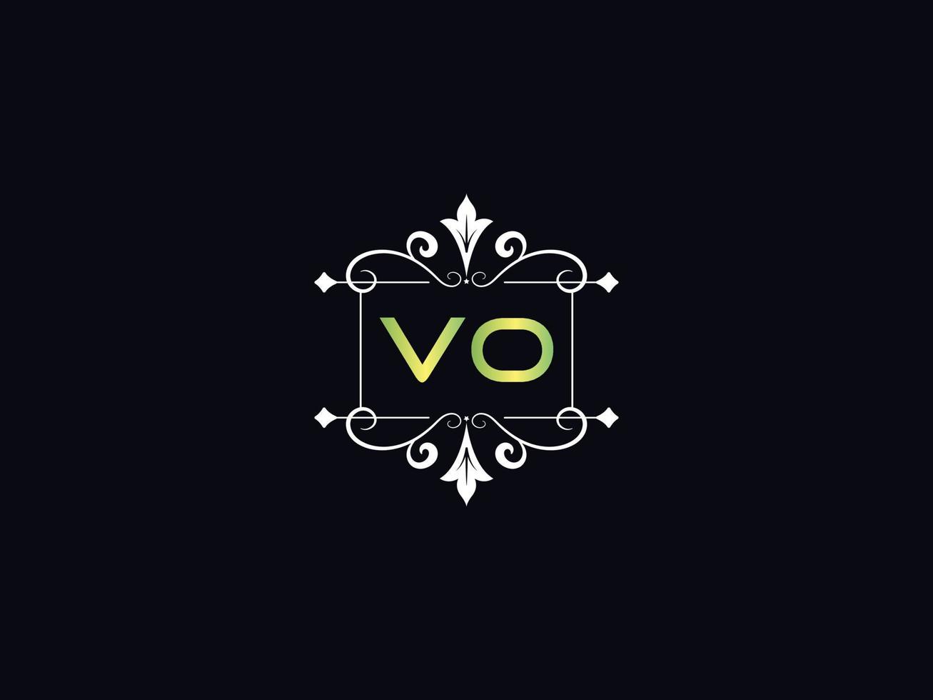 Simple Vo Logo Letter, Capital VO Luxury Logo Icon Vector