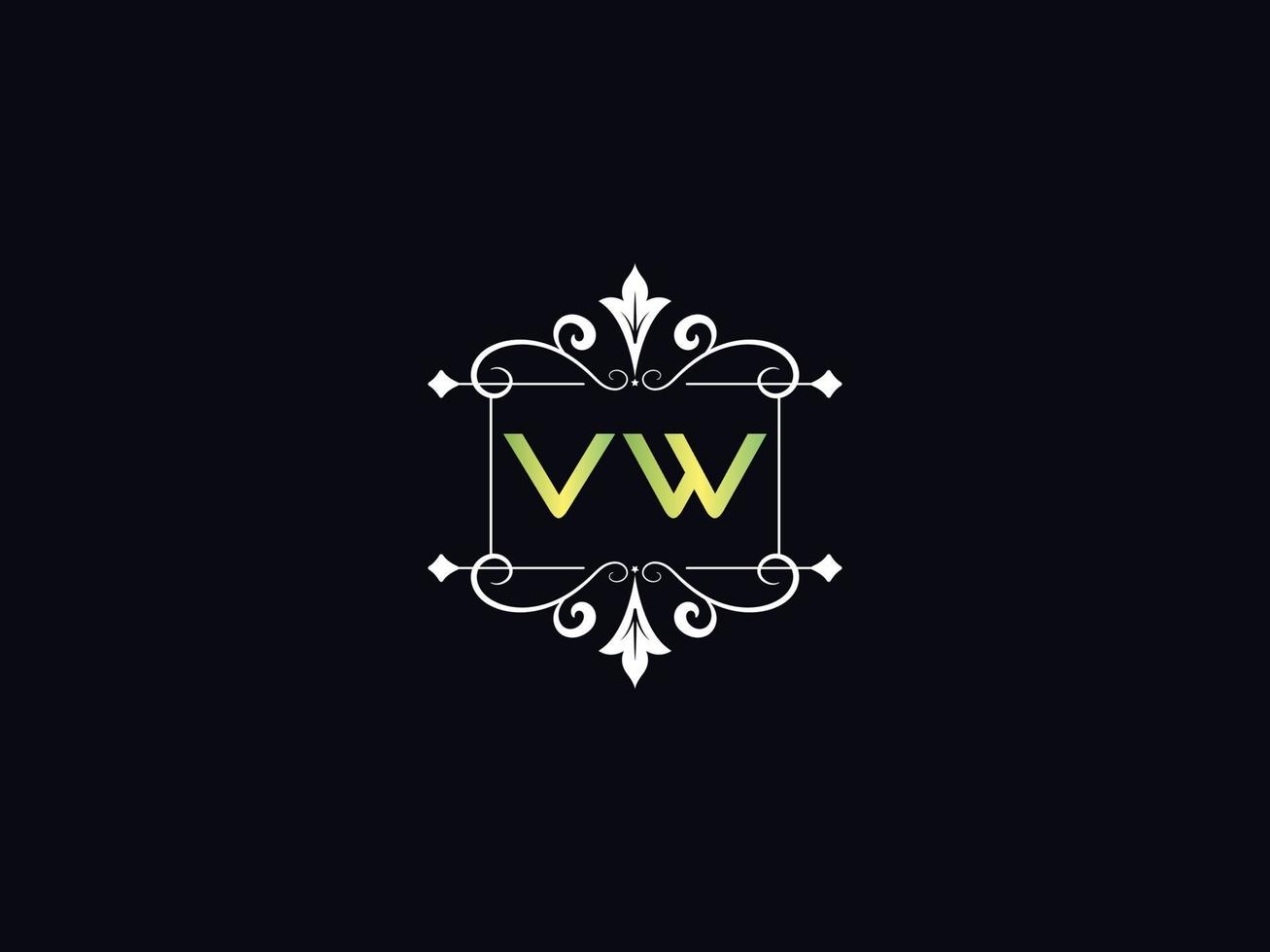 Simple Vw Logo Letter, Capital VW Luxury Logo Icon Vector