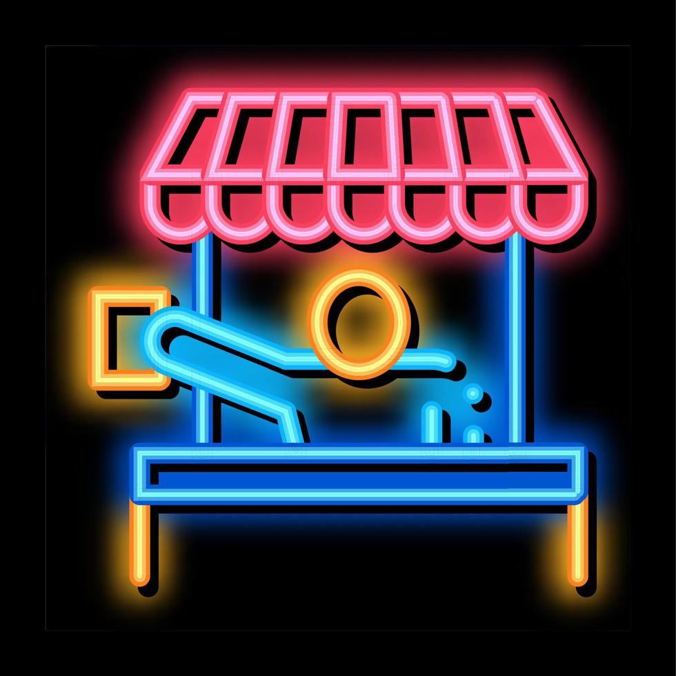street food seller neon glow icon illustration vector