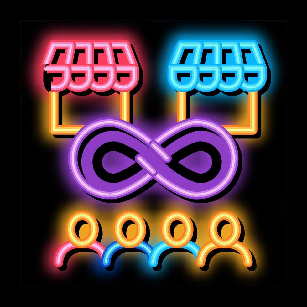 infinity shop competition neon glow icon illustration vector