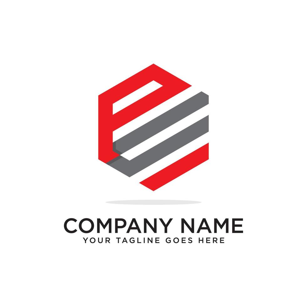 P and C logo design template, initial logo vector