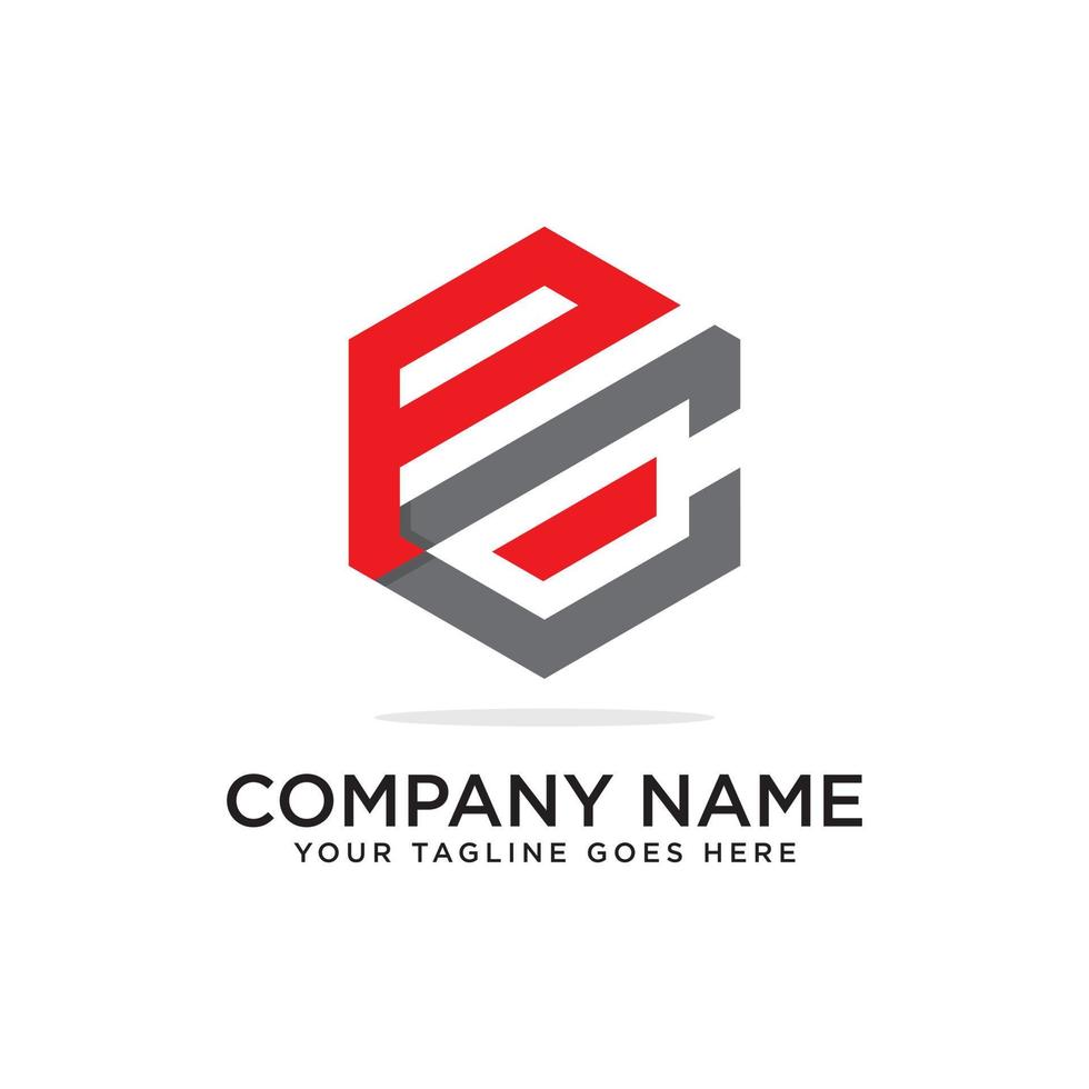 P and C logo design template, initial logo vector