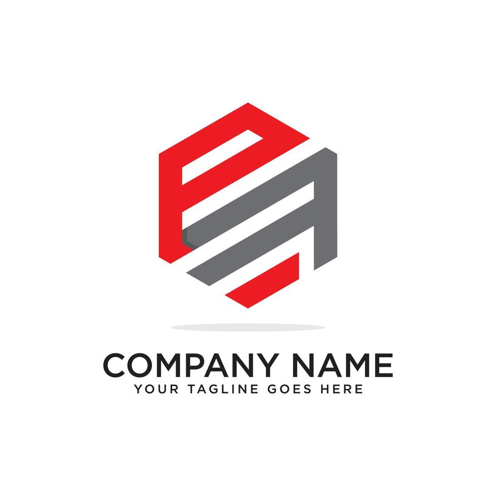 P and F logo design template, initial logo vector