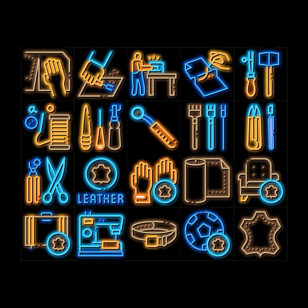 Leatherworking Job neon glow icon illustration vector