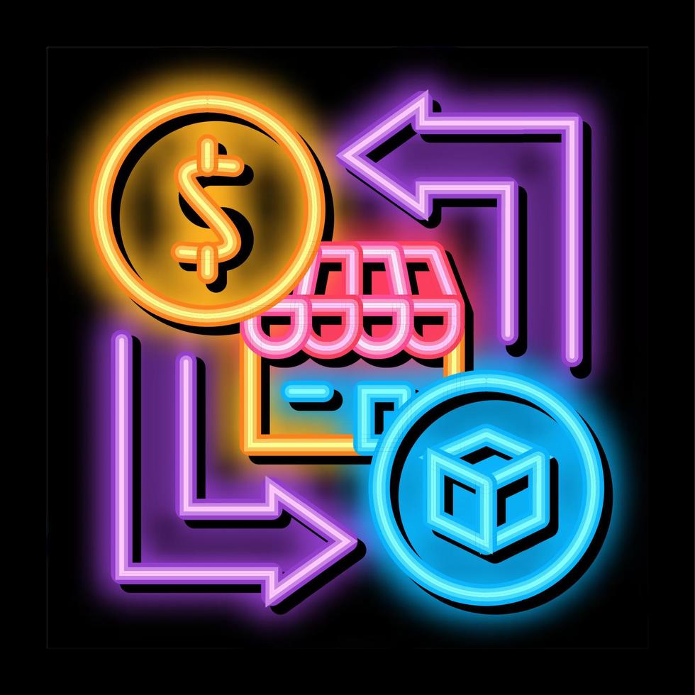 franchise business money neon glow icon illustration vector