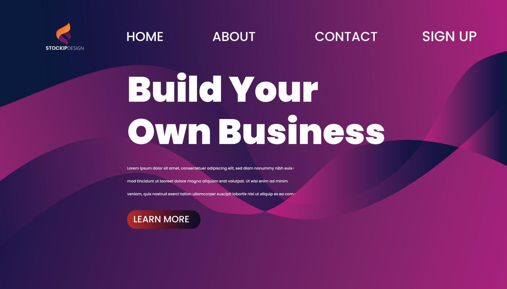 Abstract Background Website Landing Page free Vector build your own business