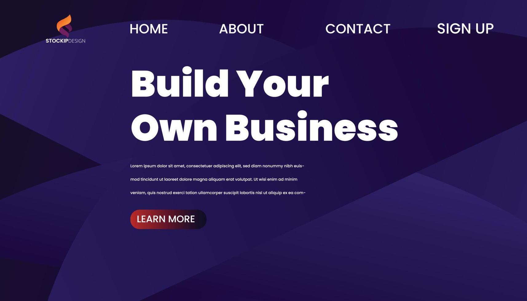 Abstract Background Website Landing Page free Vector build your own business