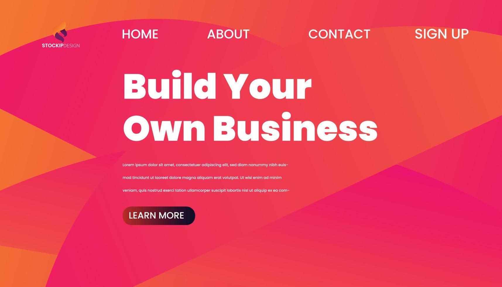 Abstract Background Website Landing Page free Vector build your own business