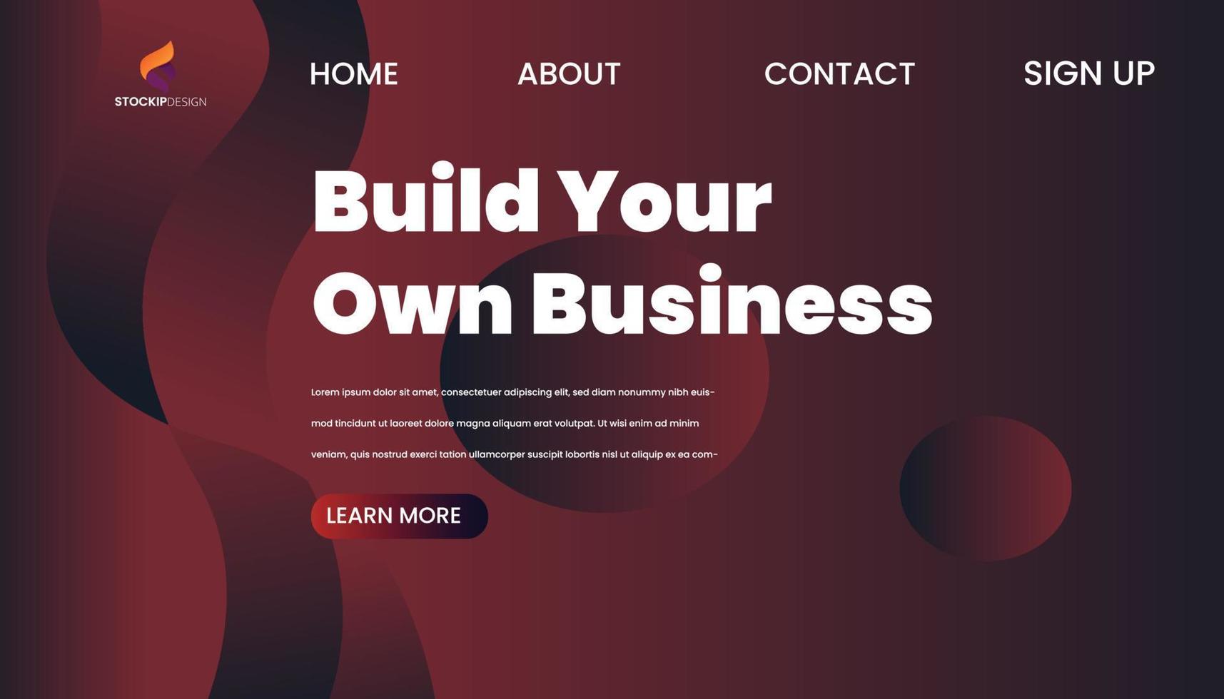 Abstract Background Website Landing Page free Vector build your own business