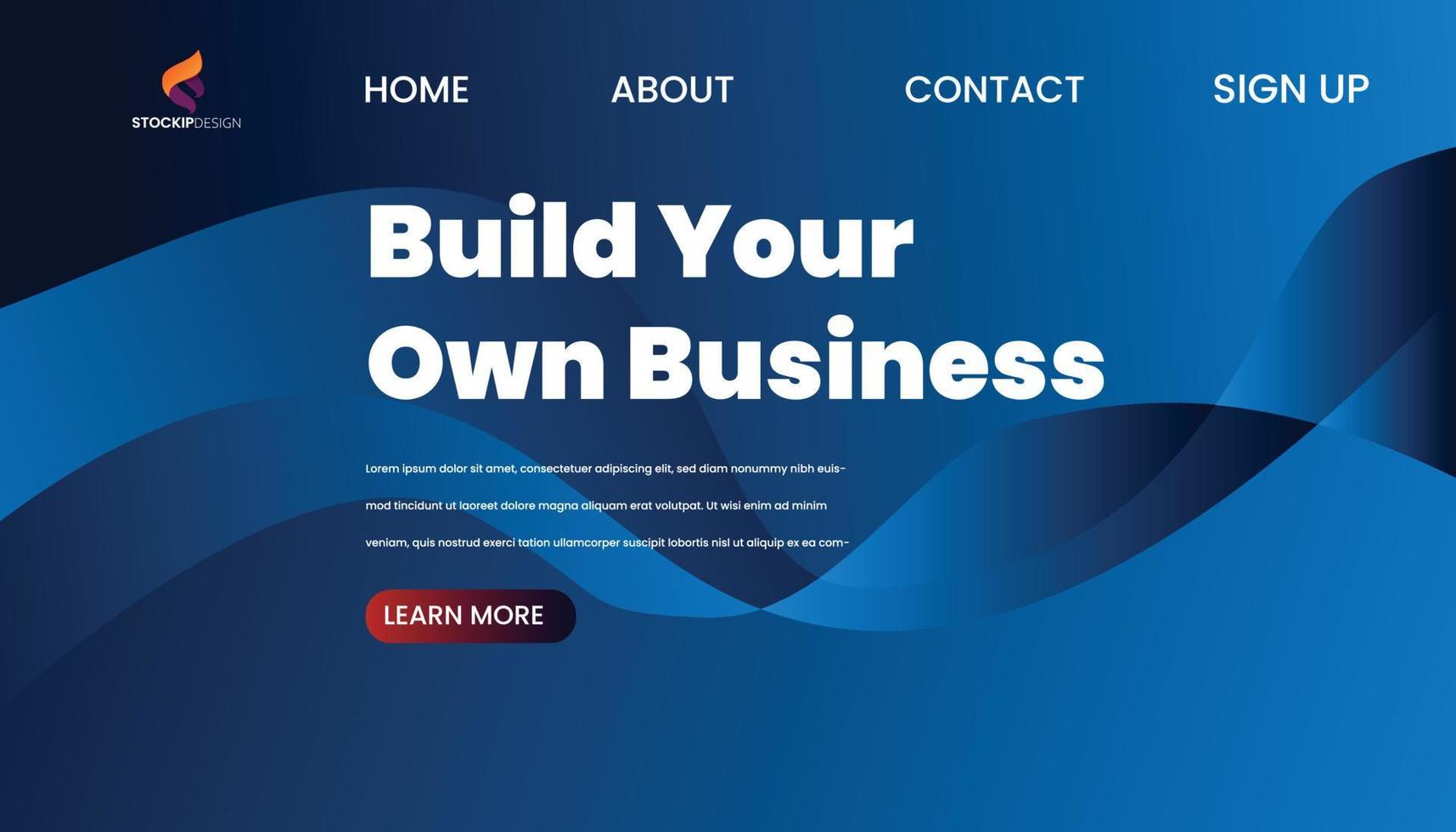 Abstract Background Website Landing Page free Vector build your own business