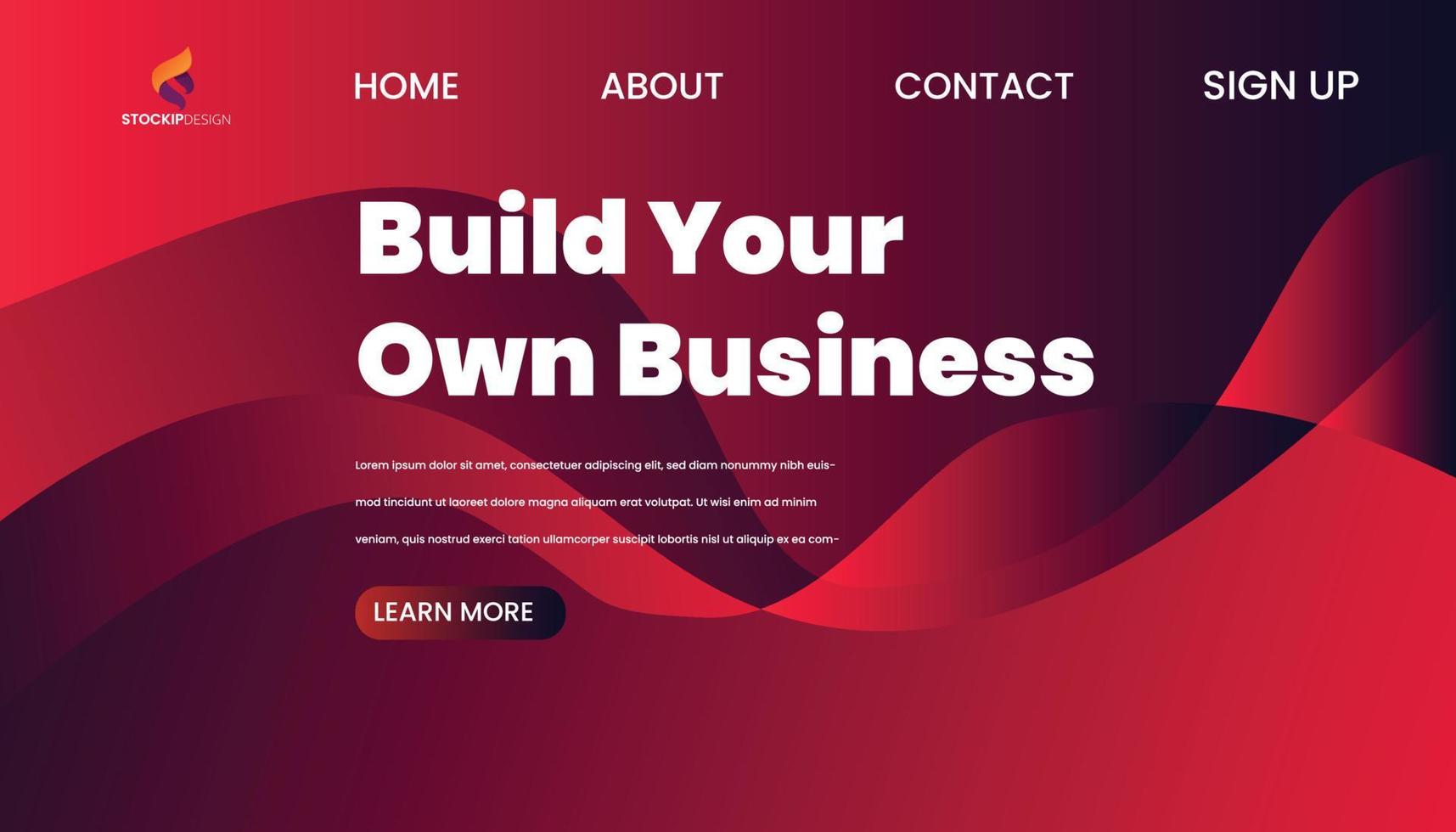 Abstract Background Website Landing Page free Vector build your own business