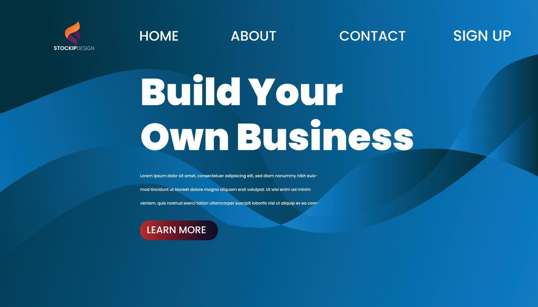 Abstract Background Website Landing Page free Vector build your own business