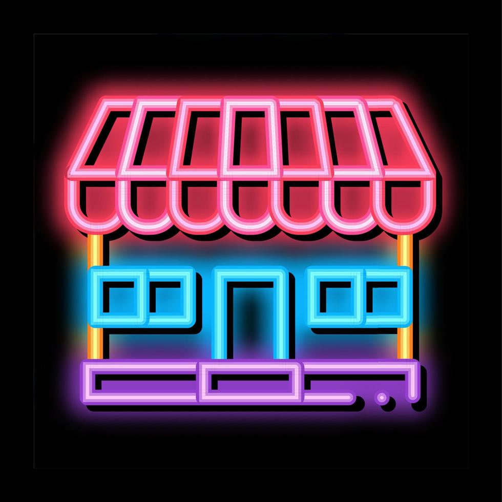 shop store building neon glow icon illustration vector