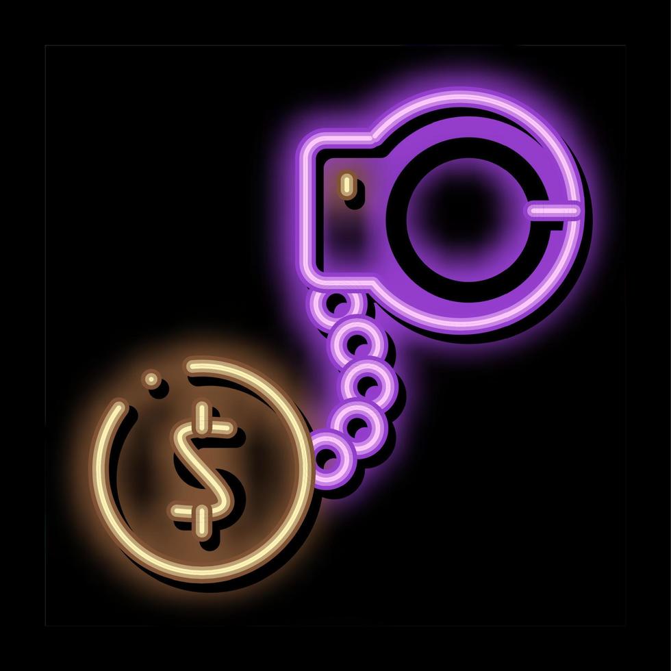 jail or freedom for money bail neon glow icon illustration vector