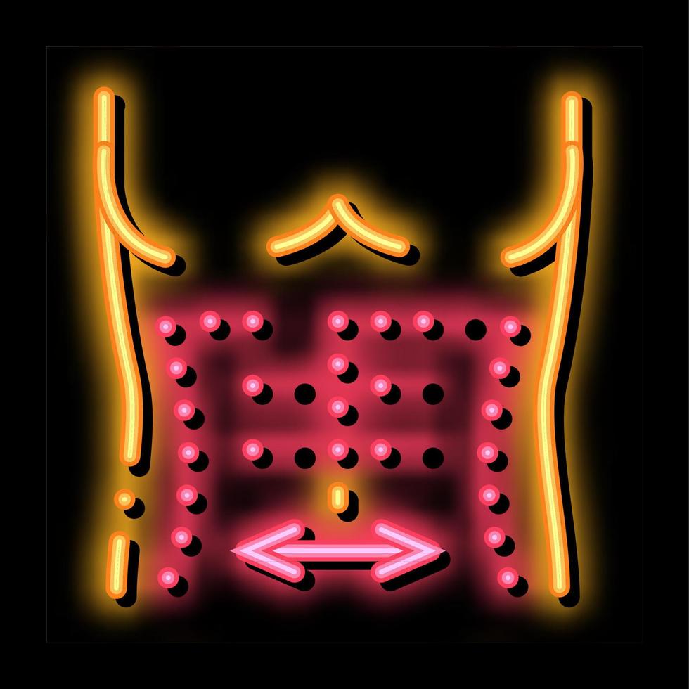smoothing abdominal muscles neon glow icon illustration vector