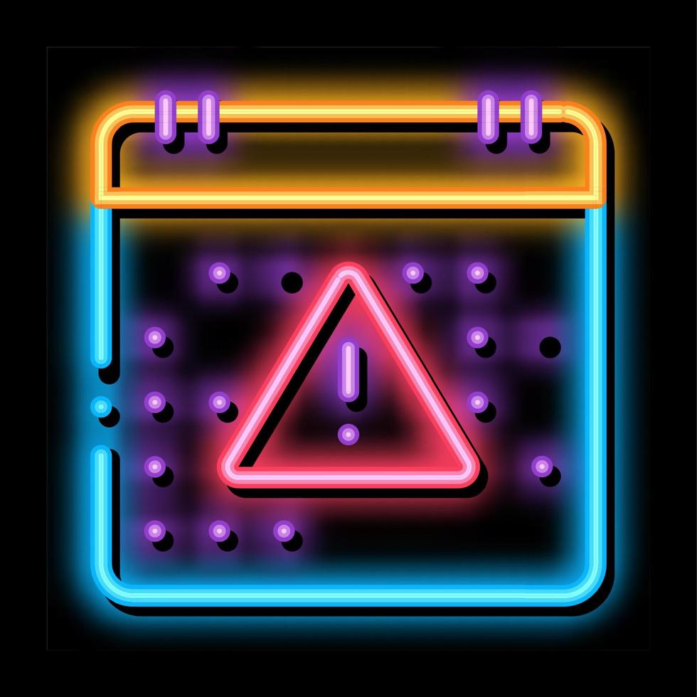 last work month on calendar neon glow icon illustration vector