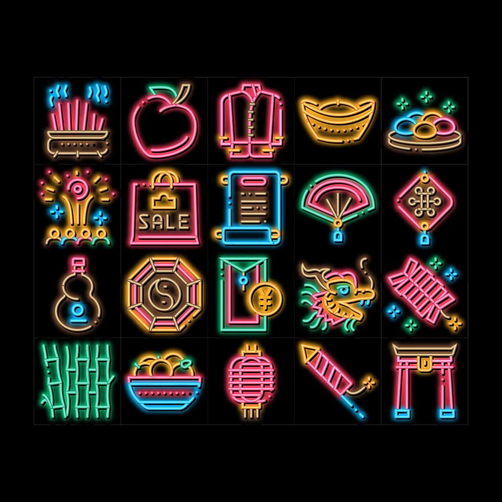 Chinese New Year Feast neon glow icon illustration vector