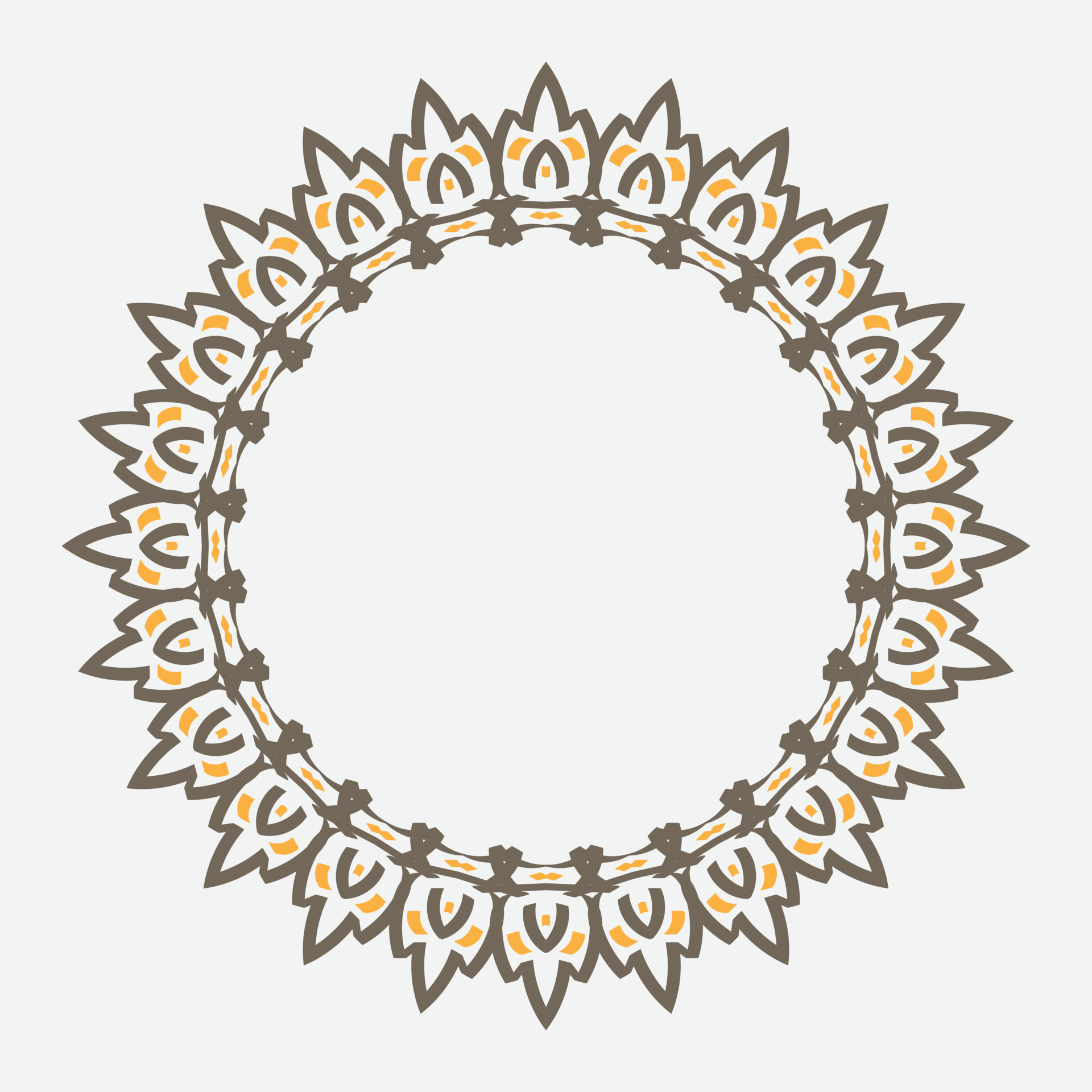 free decorative round frame for design with floral ornament. Circle