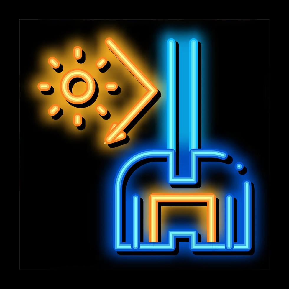 sun glass window neon glow icon illustration vector