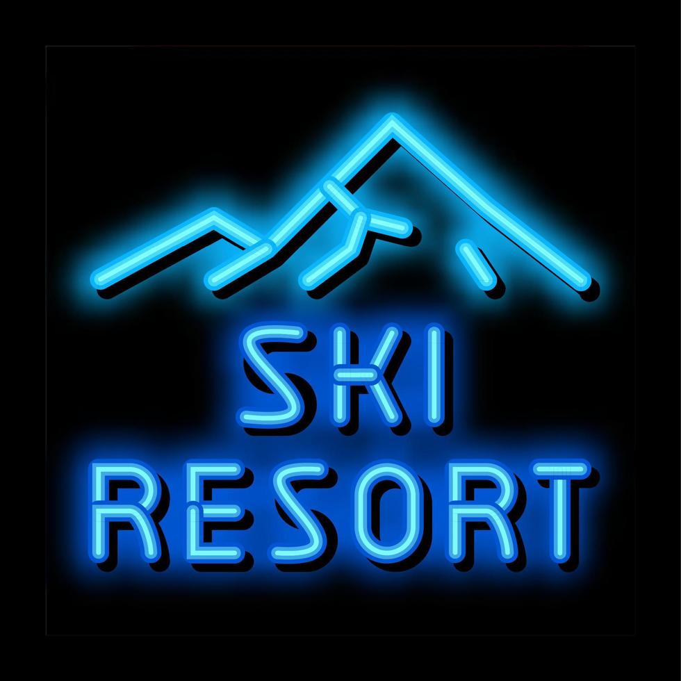 ski resort neon glow icon illustration vector