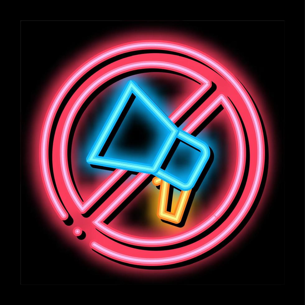 loudspeaker crossed out sign neon glow icon illustration vector