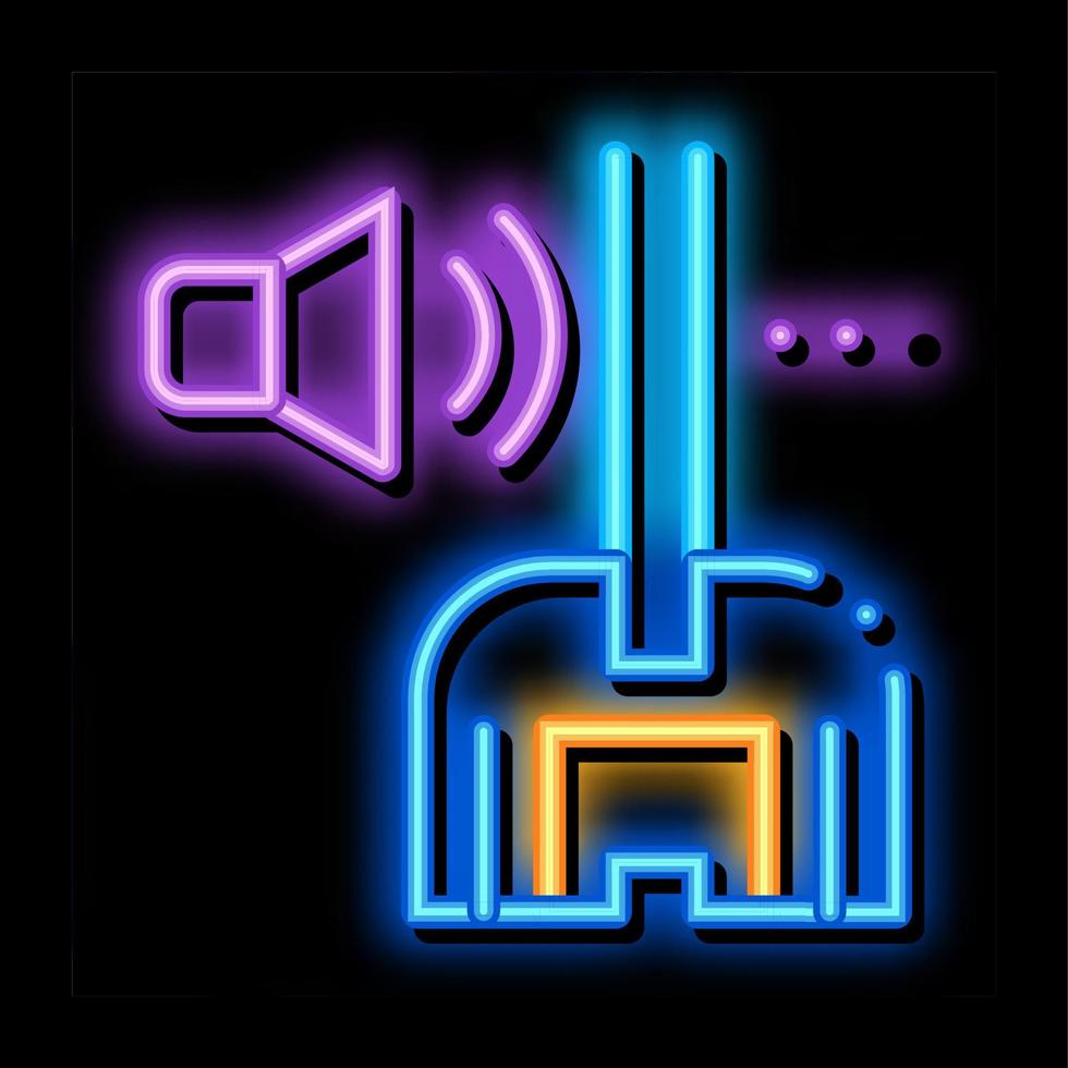 soundproof window glass neon glow icon illustration vector