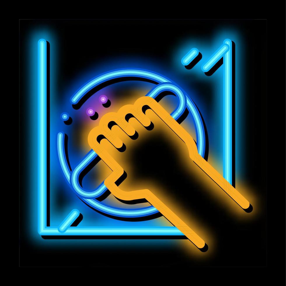 window control handle neon glow icon illustration vector