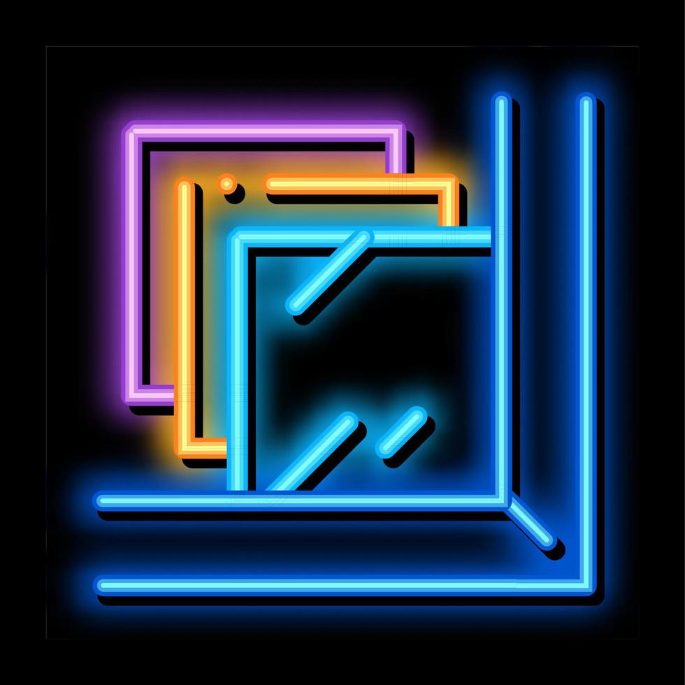 laminated glass window neon glow icon illustration vector