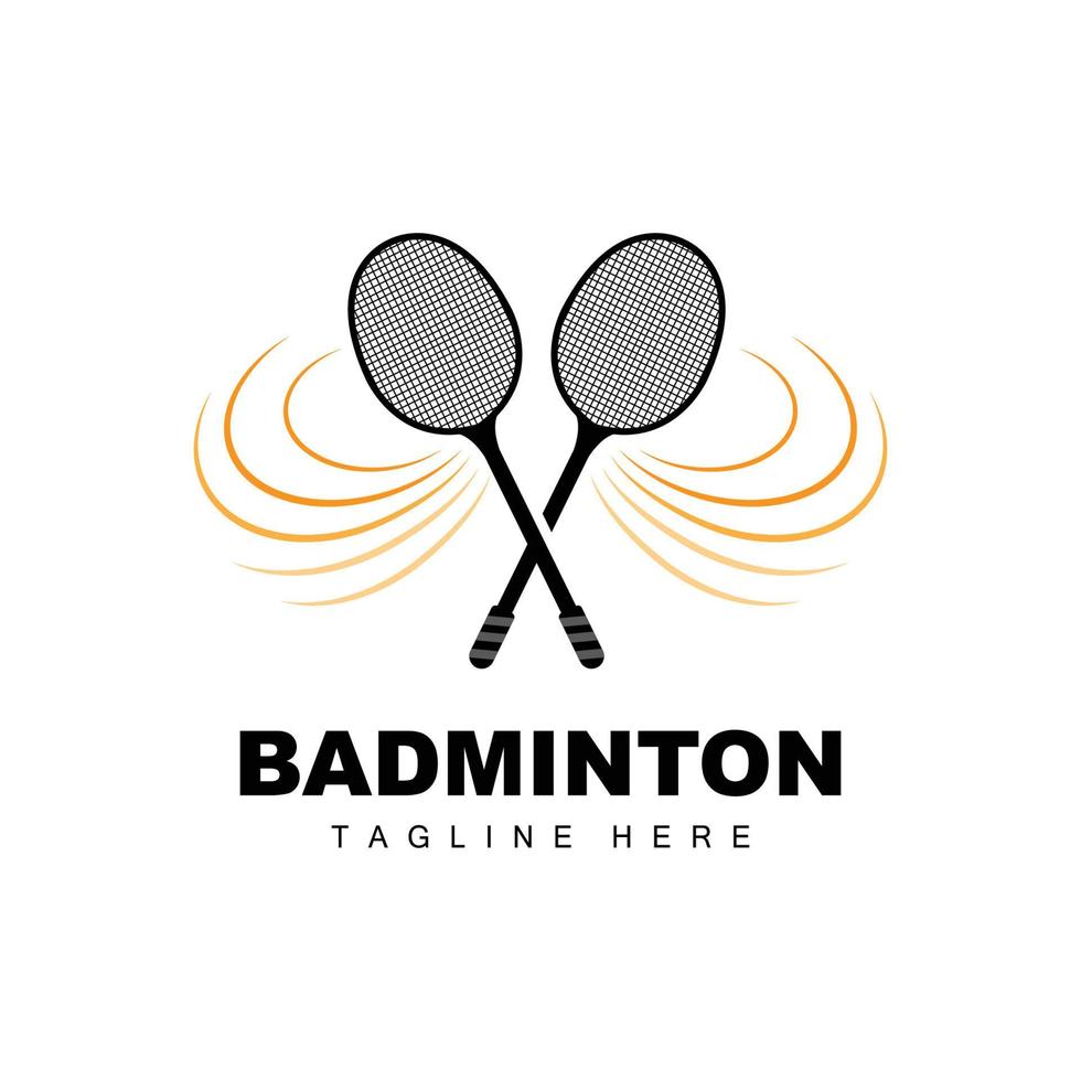 Badminton Logo, Sport Game Vector With Shuttlecock Racket, Sport Branch Design, Template Icon