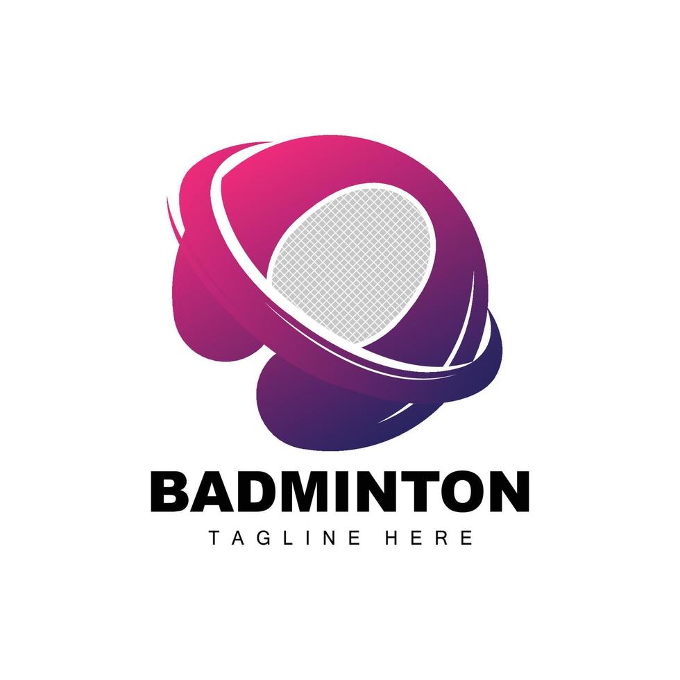 Badminton Logo, Sport Game Vector With Shuttlecock Racket, Sport Branch Design, Template Icon