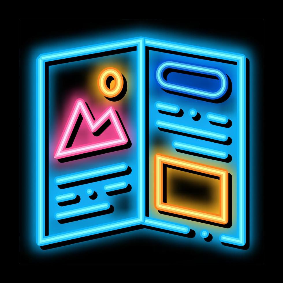 printed booklet neon glow icon illustration vector