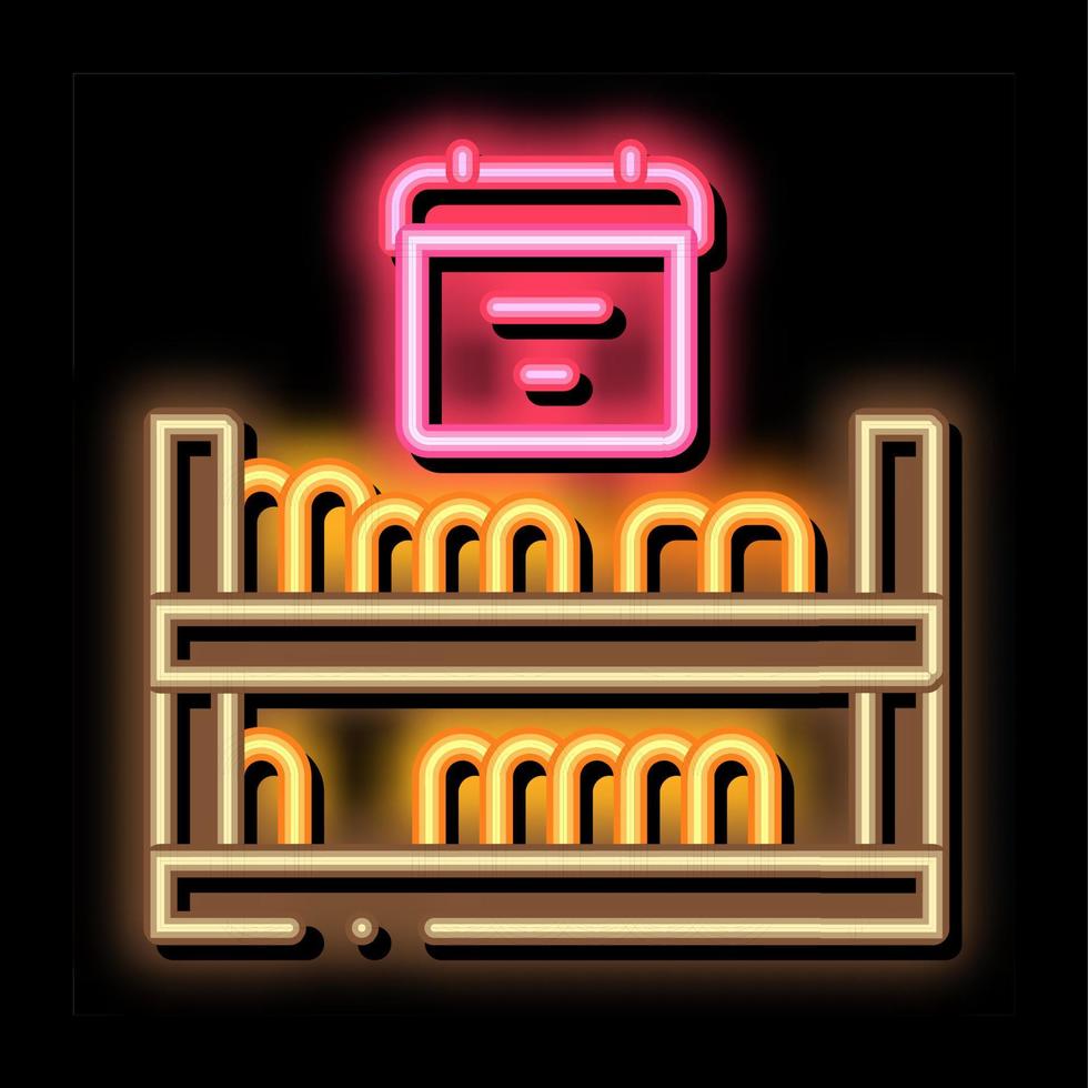 cheese shelf counter neon glow icon illustration vector