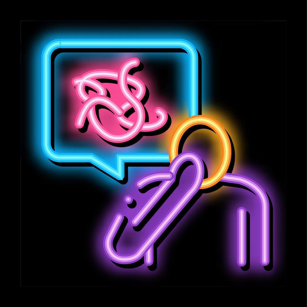 confusion of thoughts in humans neon glow icon illustration vector