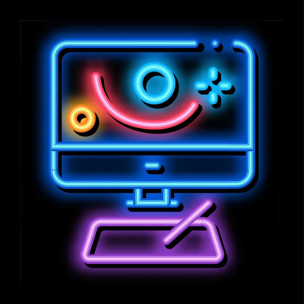 motion projection in action neon glow icon illustration vector