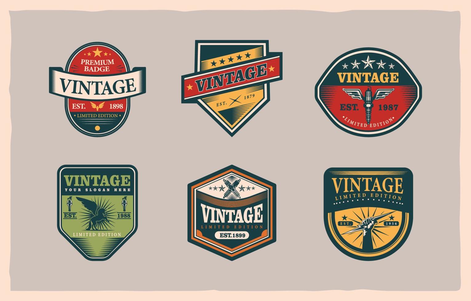 concepto de placa vintage vector