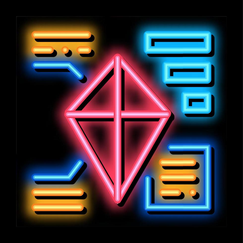 parsing kite neon glow icon illustration vector