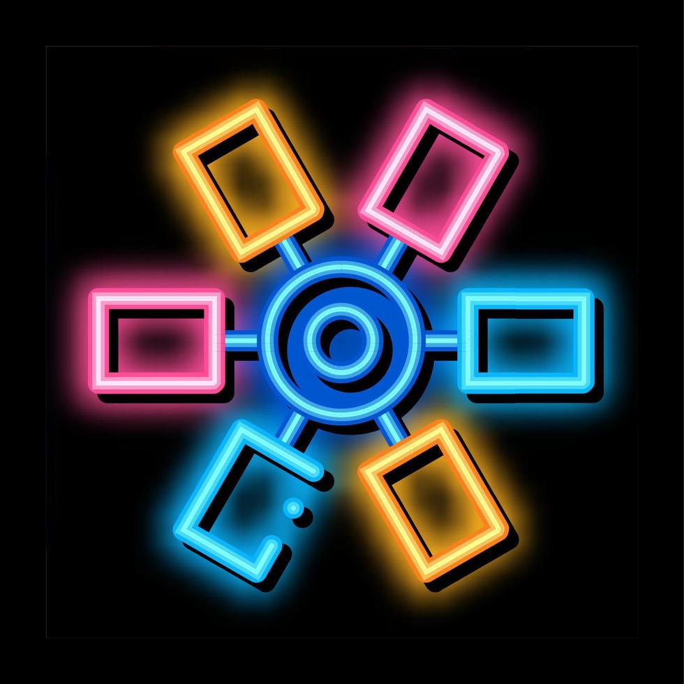 selection of colors in cartridge neon glow icon illustration vector